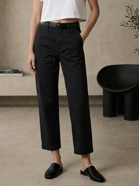 Everlane Straight-Leg Crop Pant Black Size 12